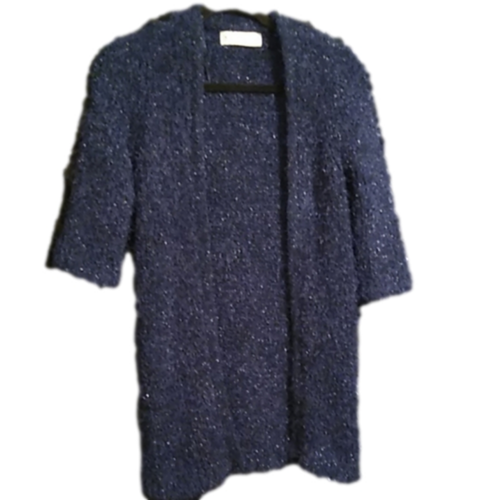 Zara knit open  cardigan w/ metallic threads M